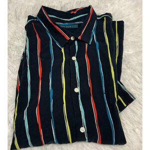 Perry Ellis Men’s Button Down Short Sleeve 100% viscose Xl Shirt